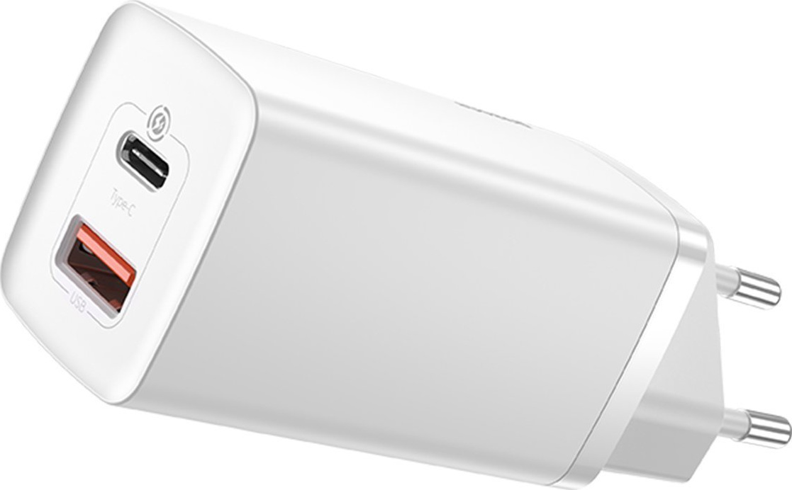 Rychlá cestovní nabíječka Baseus GaN2 Lite USB C 65W EU (bílá)