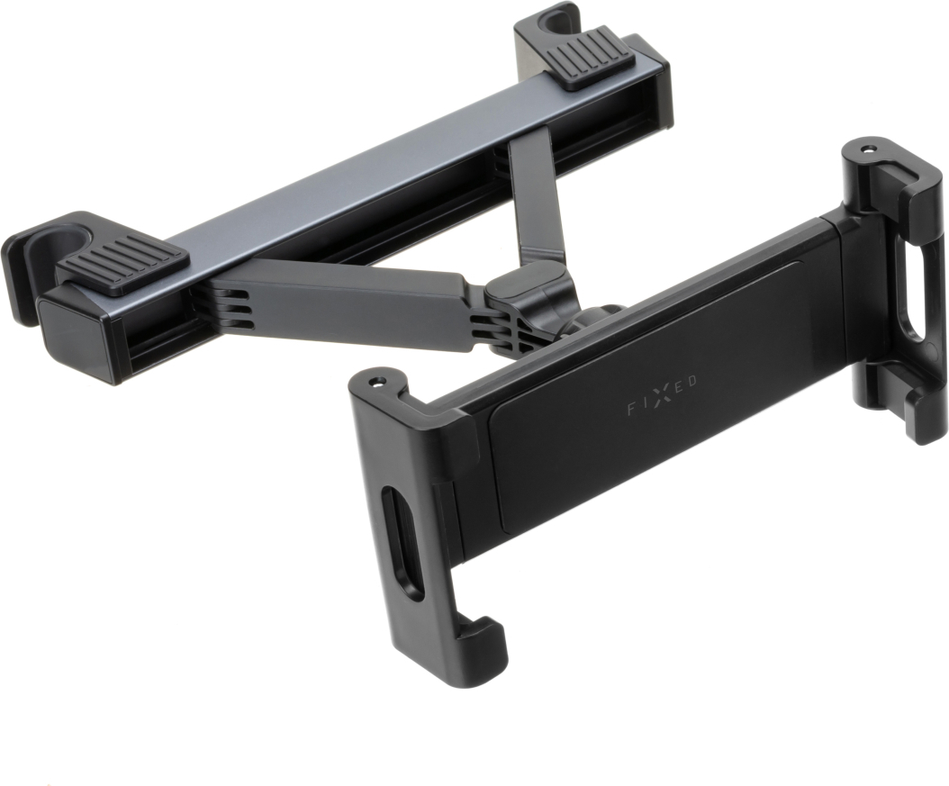 Univerzální držák pro tablety FIXED Passenger Max s uchycením do opěrky hlavy a posuvným ramenem, space gray