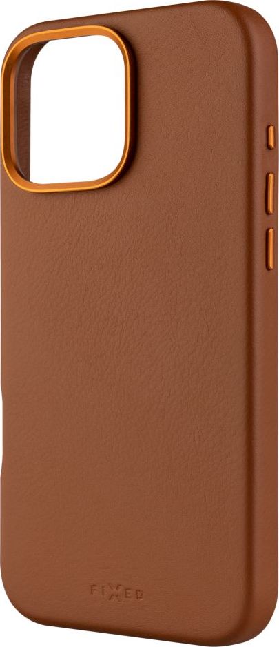 Kožený zadní kryt FIXED MagLeather s podporou MagSafe pro Apple iPhone 16 Pro Max, hnědý