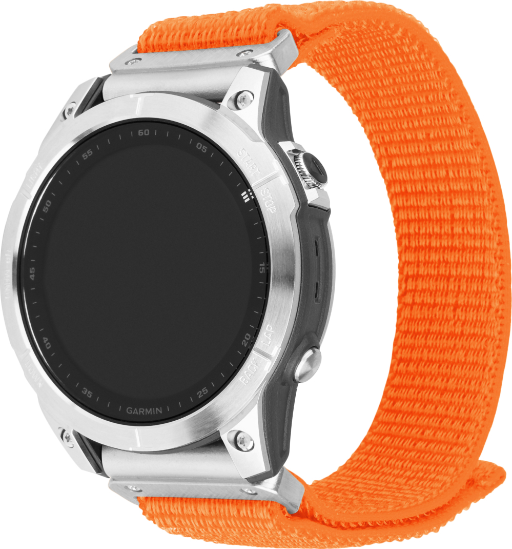 Nylonový řemínek FIXED Nylon Sporty Strap pro Garmin QuickFit 26mm, oranžový