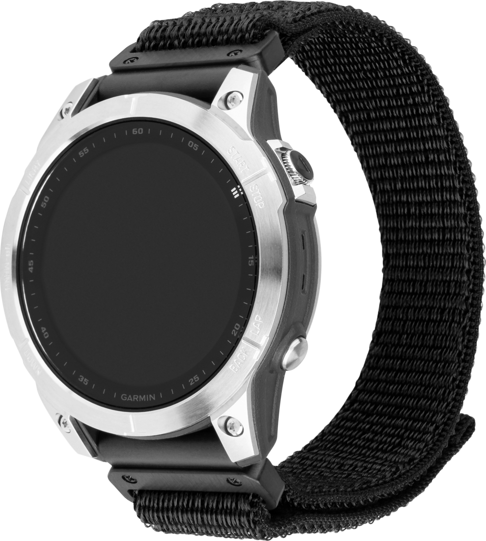 Levně Nylonový řemínek FIXED Nylon Sporty Strap pro Garmin QuickFit 26mm, černý