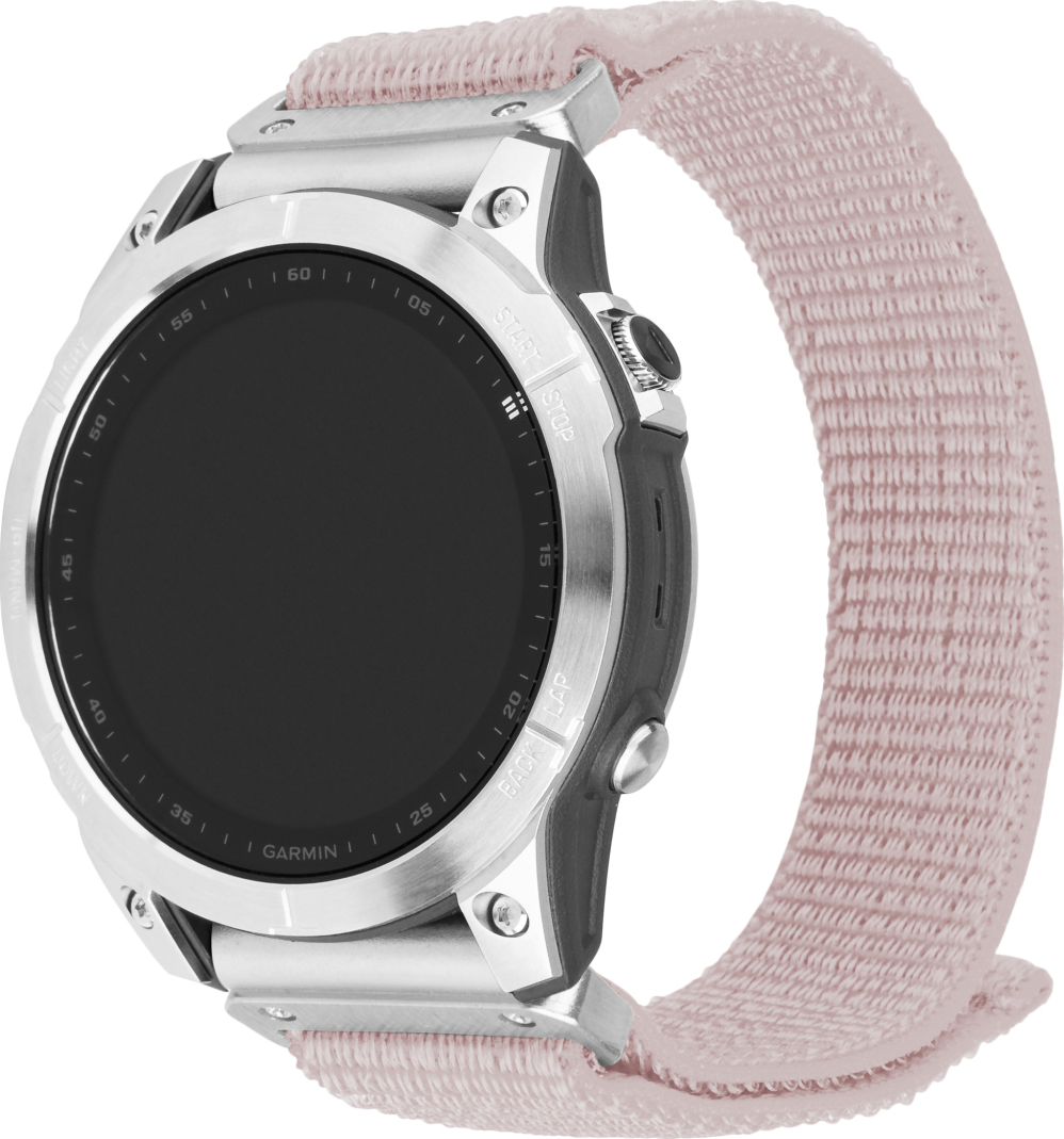 Nylonový řemínek FIXED Nylon Sporty Strap pro Garmin QuickFit 22mm, růžově zlatý