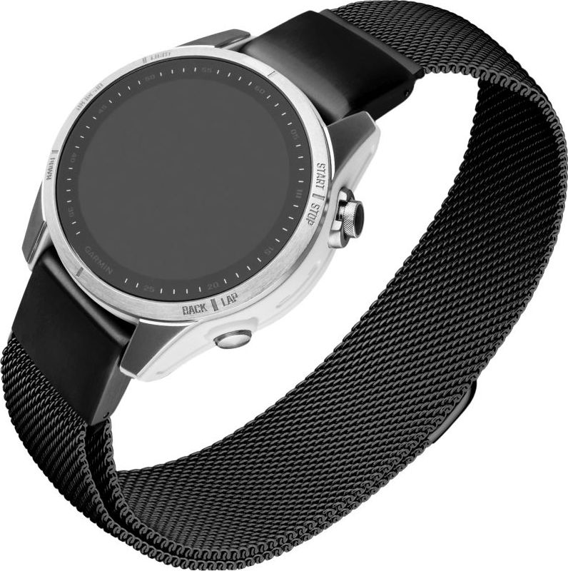 Síťovaný nerezový řemínek FIXED Mesh Strap pro Garmin QuickFit 20mm, černý