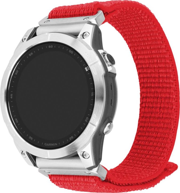 Nylonový řemínek FIXED Nylon Sporty Strap pro Garmin QuickFit 26mm, červený