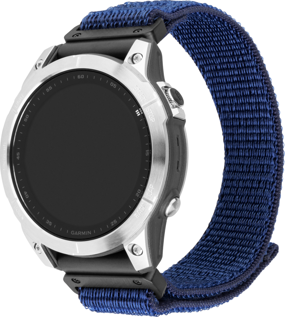 Nylonový řemínek FIXED Nylon Sporty Strap pro Garmin QuickFit 26mm, tmavě modrý