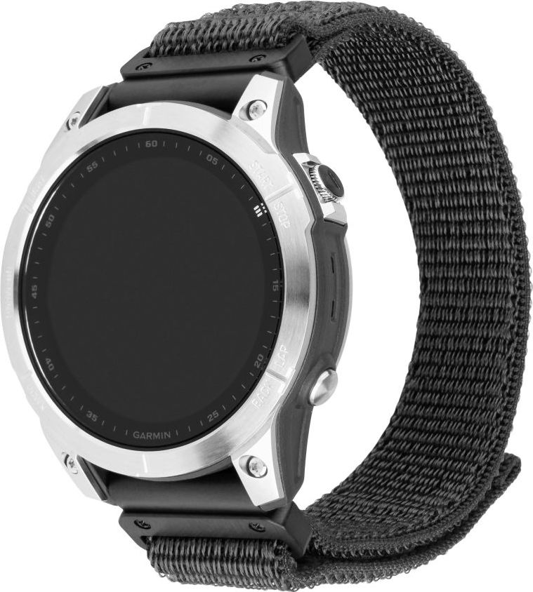 Nylonový řemínek FIXED Nylon Sporty Strap pro Garmin QuickFit 26mm, tmavě šedý