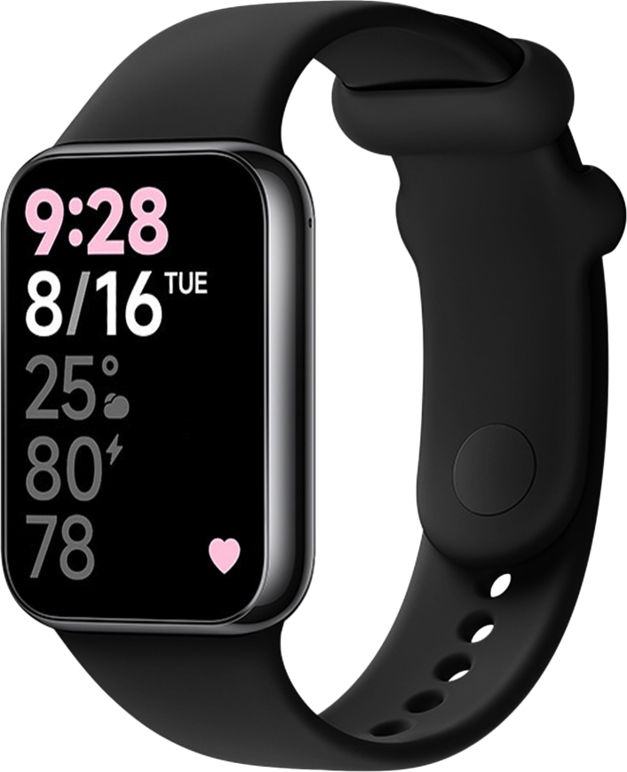 Silikonový řemínek FIXED Silicone Strap pro Xiaomi Redmi Watch 5/4, Smart Band 9 Pro/8 Pro, černý