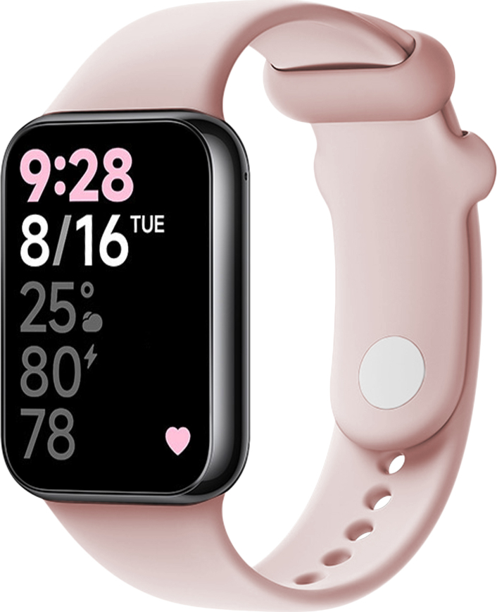 Silikonový řemínek FIXED Silicone Strap pro Xiaomi Redmi Watch 5/4, Smart Band 9 Pro/8 Pro, růžový