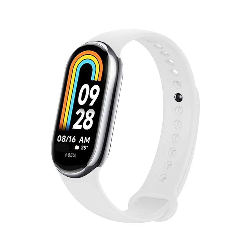 Silikonový řemínek FIXED Silicone Strap pro Xiaomi Smart Band 10/9/8, bílý