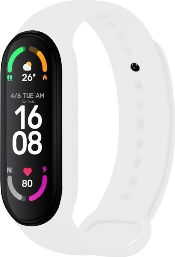 Silikonový řemínek FIXED Silicone Strap pro Xiaomi Band 7/ Mi Band 6/ Mi Band 5, bílý