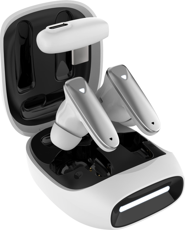 Bezdrátová herní TWS sluchátka FIXED Game Pods s radiofrekvenčním připojením, bílá