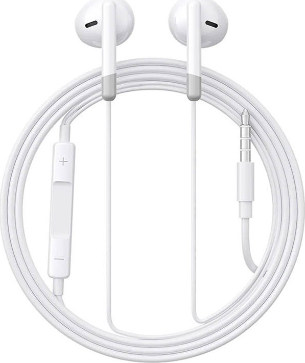 Joyroom JR-EW01 in-ear wired mini jack headphones with remote control - white