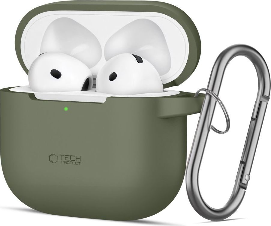 TECH-PROTECT SILICONE HOOK APPLE AIRPODS 4 / 5 OLIVE GREEN