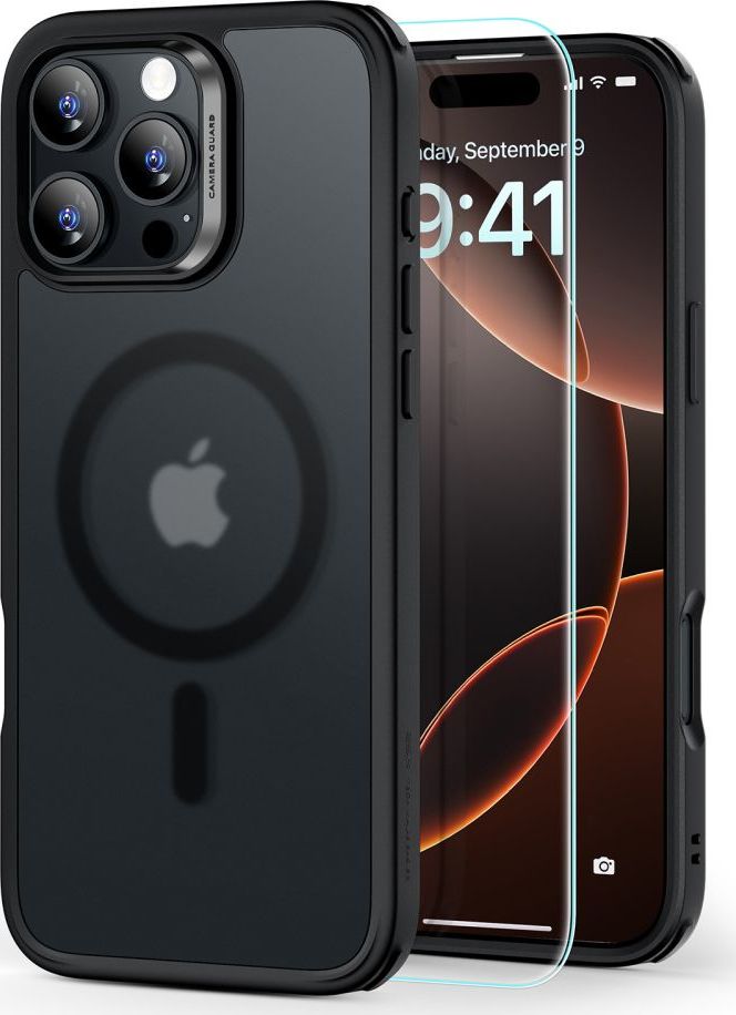 ESR CLASSIC HYBRID HALOLOCK MAGSAFE & TEMPERED GLASS IPHONE 16 PRO MAX FROSTED BLACK
