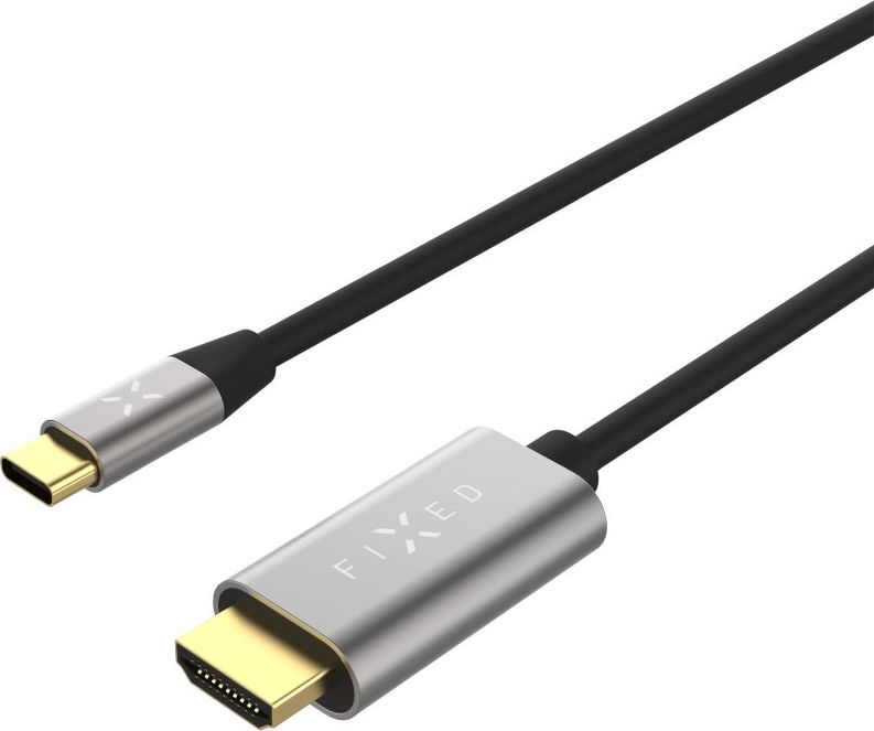 Video kabel FIXED s konektory USB-C/HDMI, USB-C 3.1 Gen 2 18Gbps, HDMI 2.0 4K60Hz, 2m, šedý