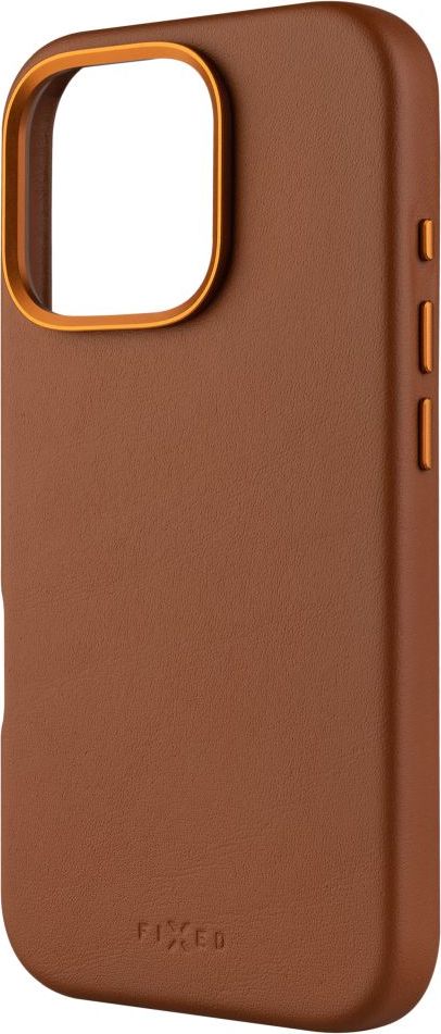 Kožený zadní kryt FIXED MagLeather s podporou MagSafe pro Apple iPhone 16 Pro, hnědý