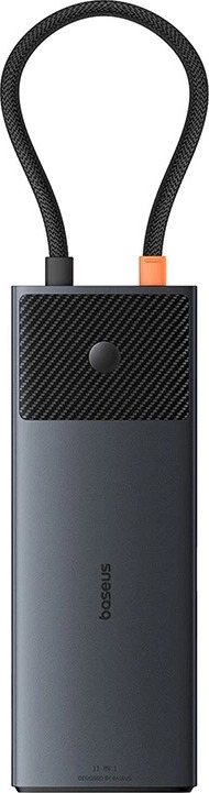 Basesu Metal Gleam Series II 11 in 1 Hub USB-A/USB-C PD/HDMI/DP/RJ45/SD/TF - black