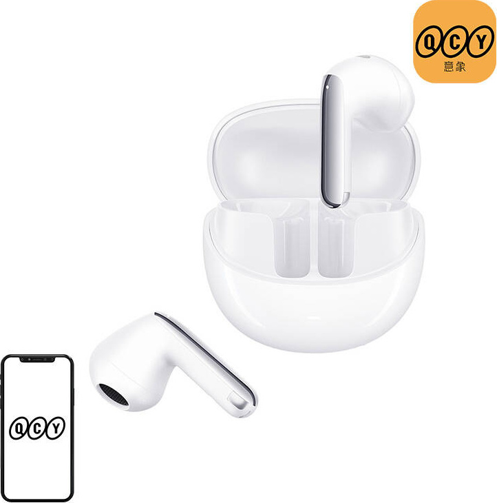 Sluchátka TWS QCY AilyBuds Pro+ HT10 Pro, ANC (bílá)