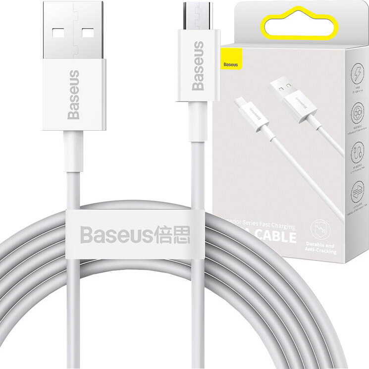 Baseus CAMYS-A02 Superior Fast Charging Datový Kabel MicroUSB 2A 2m White