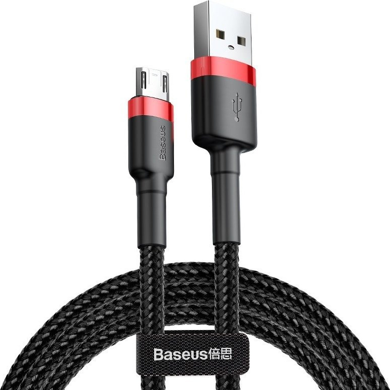 Kabel Baseus Cafule Micro USB 2,4A 1m (červeno-černý)