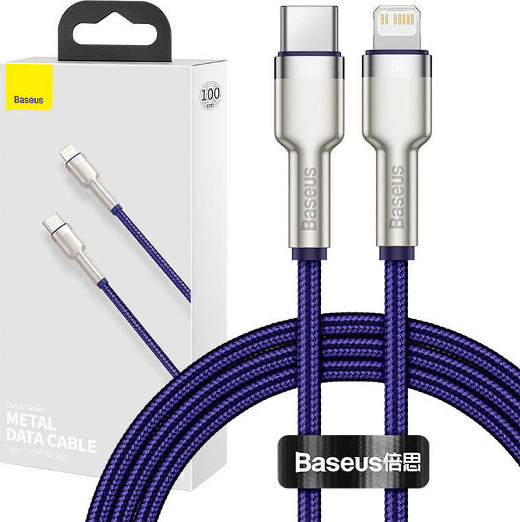 Kabel USB-C pro Lightning Baseus Cafule, PD, 20W, 1m (zelený)