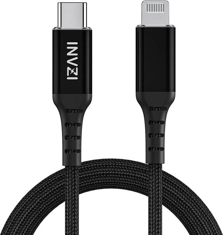 INVZI Kabel USB-C na Lightning, MFi, 2 m (černý)