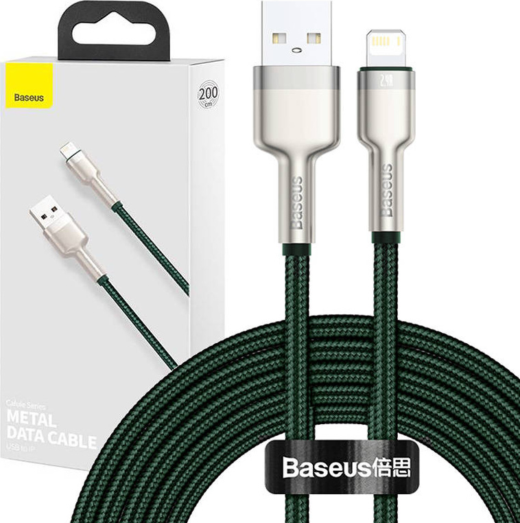 Kabel USB pro Lightning Baseus Cafule, 2,4A, 2m (zelený)