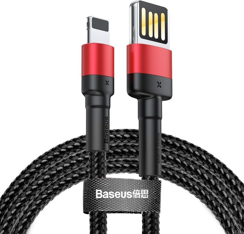 Baseus Cafule Oboustranný kabel USB Lightning 2,4 A 1 m (černo-červený)