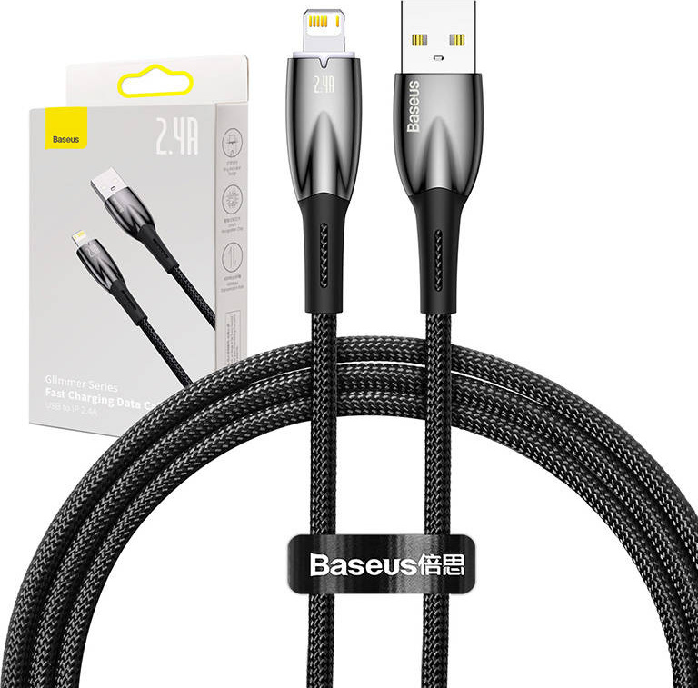 Baseus Glimmer Series Fast Charging Datový Kabel USB-A - Lightning 2.4A 1m Black