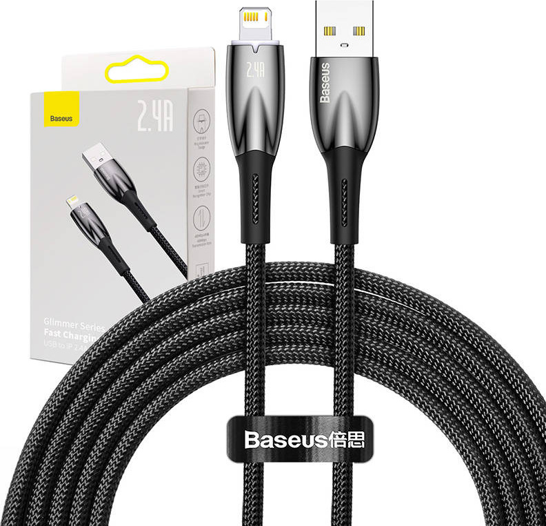 Baseus Glimmer Series Fast Charging Datový Kabel USB-A - Lightning 2.4A 2m Black