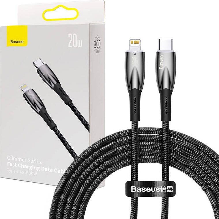 Baseus Glimmer Series Fast Charging Data Cable Type-C to iP 20W 2m Black