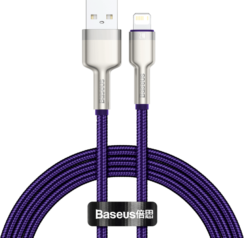 Kabel USB pro Lightning Baseus Cafule, 2,4 A, 1 m (fialový)