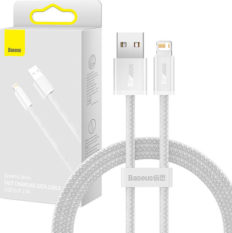 Baseus Dynamic Series Fast Charging Datový Kabel USB-A - Lightning 2.4A 1m White