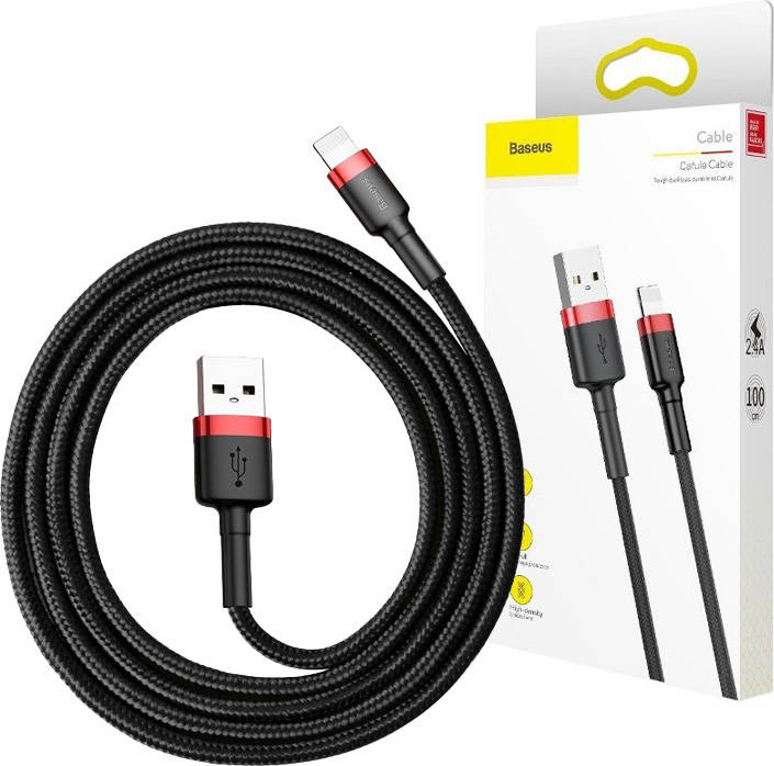 Baseus Cafule kabel USB Lightning 2A 3m (černočervený)