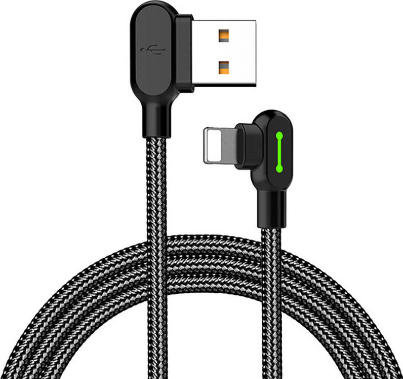 Úhlový kabel USB Lightning Mcdodo CA-4671 LED, 1,2 m (černý)