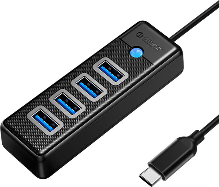 Orico HUB USB-C na 4x USB 3.0 5Gbps 0,15m černý