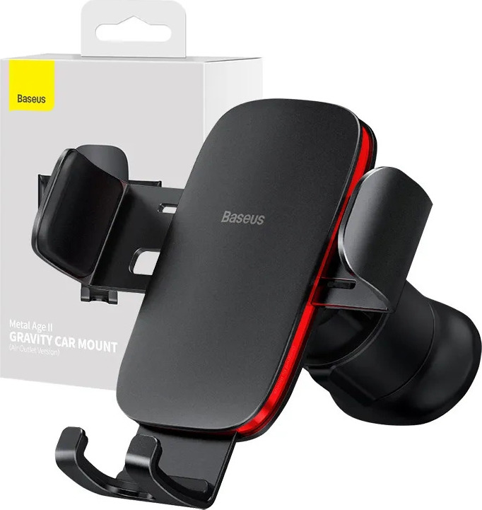 Baseus Metal Age II Gravity Car Phone Holder for Air Vent Black (SUJS000001)