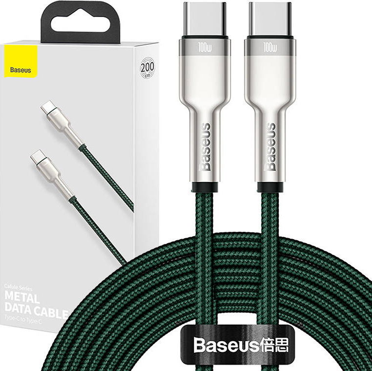 Baseus Cafule Series Metal Data USB-C / USB-C PD QC SCP 100W 5A 2 m cable - green