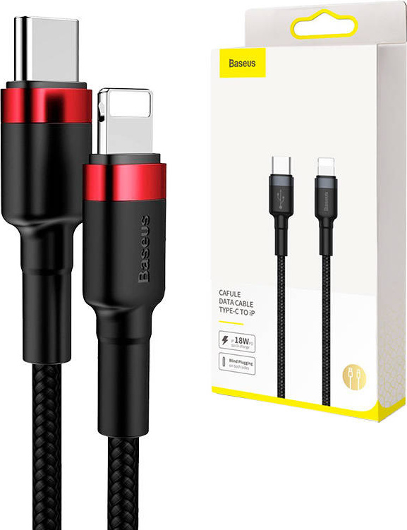 Baseus Cafule Datový Kabel USB-C - Lightning 20W 1m Red/Black
