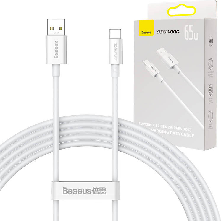 Kabel Baseus Superior Series USB-C, 65W, PD, 2m (bílý)
