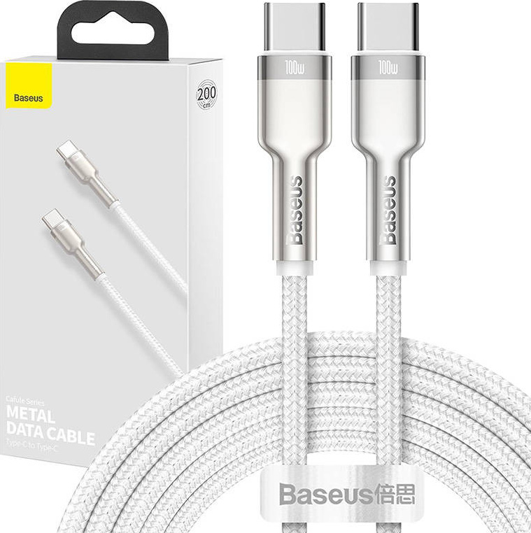Baseus Cafule Metal Series Datový Kabel USB-C - USB-C 100W 2m White
