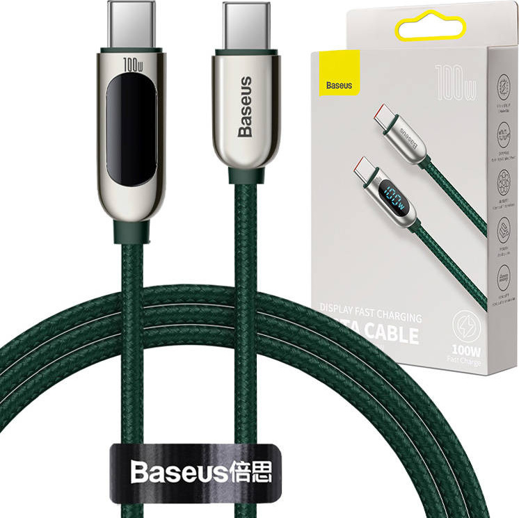 Baseus Display Cable USB-C to USB-C 100W 1m (zelený)