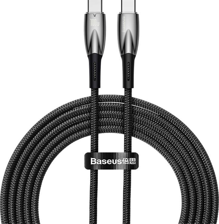 Baseus Glimmer Series Fast Charging Datový Kabel USB-C - USB-C 100W 2m Black
