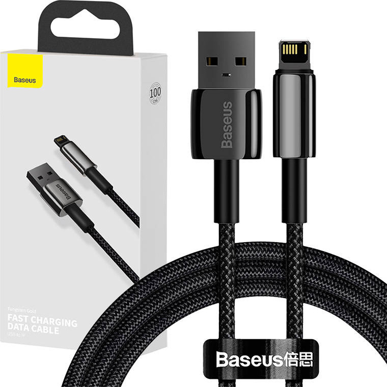 Baseus CALWJ-01 Tungsten Gold Kabel Lightning 2.4A 1m Black