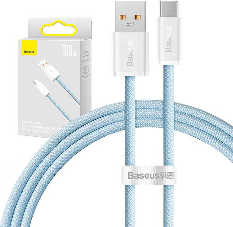Kabel USB na USB-C Baseus řady Dynamic, 100 W, 1 m (modrý)