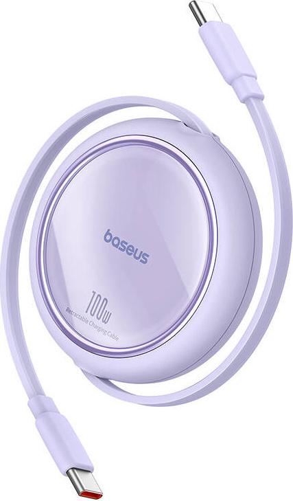 Baseus Free2Draw Mini Retractable Charging Cable Type-C to Type-C 100W 1m Nebula Purple