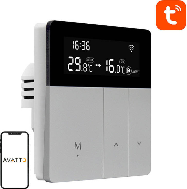 Chytrý termostat pro ohřev vody Avatto WT50 3A Wi-Fi Tuya
