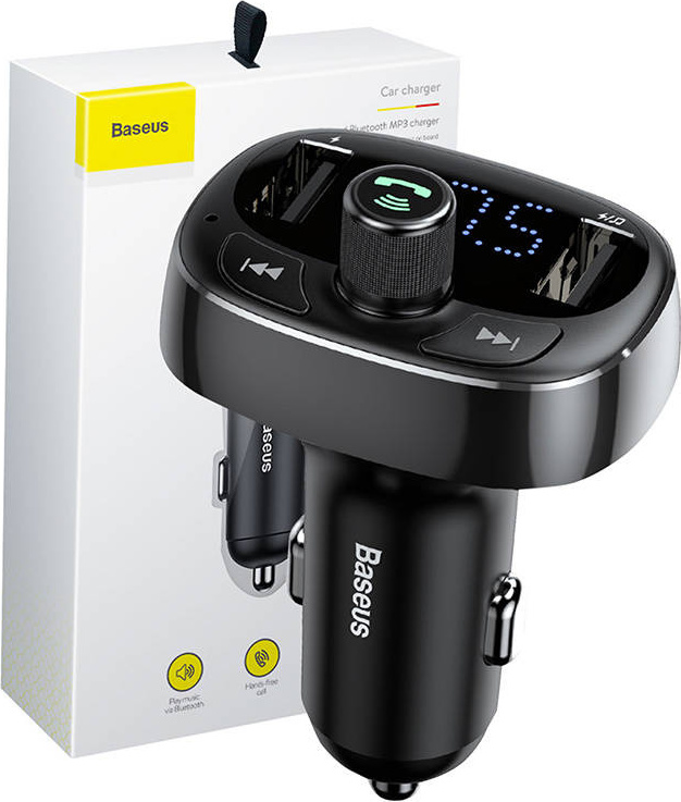 Baseus transmiter FM T Shaped S-09 Bluetooth MP3 car charger black