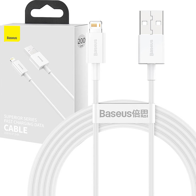Baseus Superior USB - Lightning 2.4A 2 m cable White (CALYS-C02)