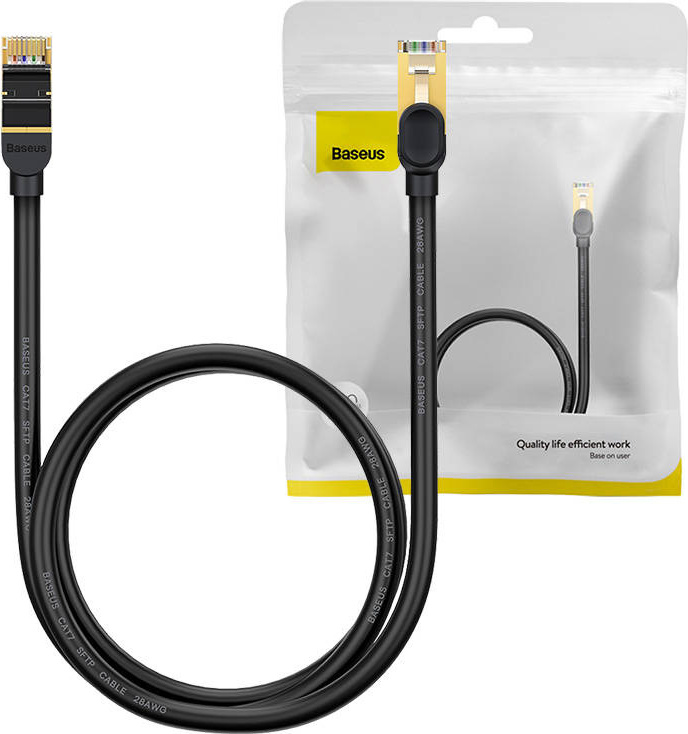 Baseus Speed Seven High Speed RJ45 Network Cable 10Gbps 1m Black (WKJS010101)